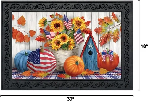 Miniatura 2 de Briarwood Lane Felpudo patriótico de otoño americano