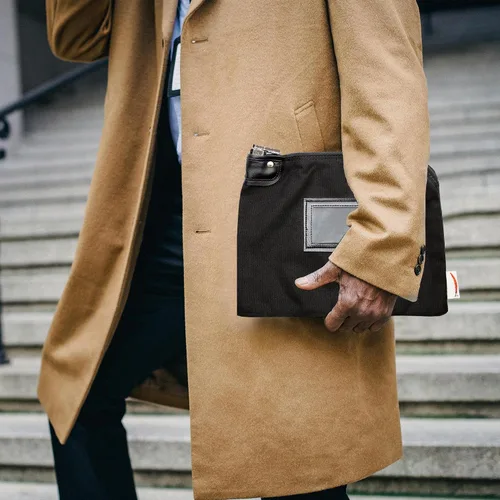 Miniatura 6 de Bolsa de banco con bloqueo de lona con llave de seguridad (negro)