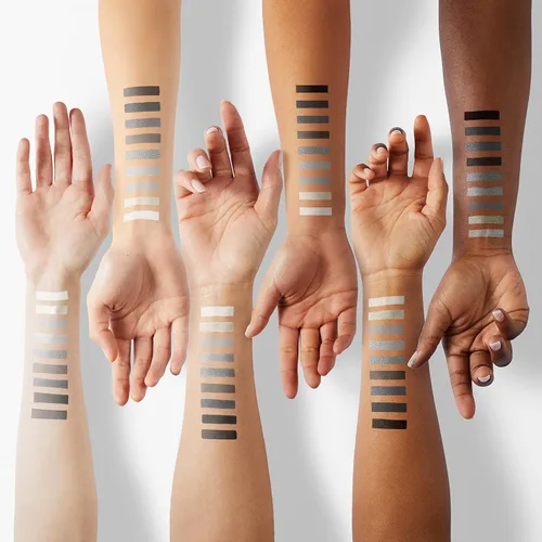 Miniatura 4 de DE'LANCI PANDA - Paleta de sombras de ojos ahumadas negras, 9 colores verdaderos, negro, gris oscuro, ahumado, gótico, paleta de maquillaje, 9 tonos