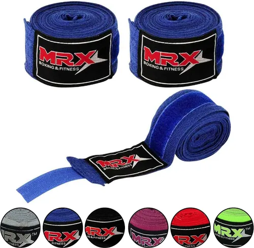 Miniatura 10 de MRX BOXING & FITNESS Boxing Hand Wraps Semi-Elalstic Multi Colors Great for MMA Boxing Muay Thai Kick Boxing Training 118, 160, 180 Length
