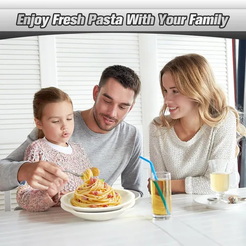 Miniatura 12 de Sailnovo Máquina para hacer pasta, máquina para hacer pasta de rodillo 180, 9 ajustes de grosor ajustables, máquina de fideos 2 en 1 con rodillos