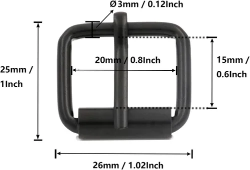 Miniatura 2 de BIKICOCO Hebilla de rodillo, 3/4 pulgadas de talón Rolling Bar Hebillas para bolsos Correas de correas de cuero