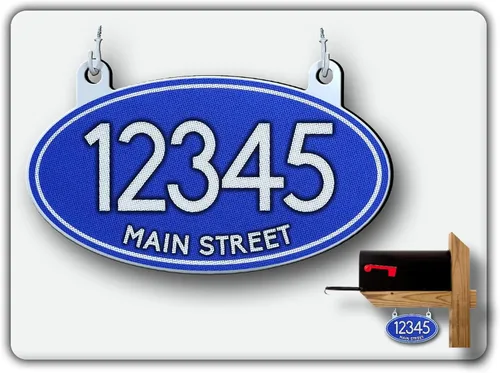 Miniatura 16 de Curb N Sign Placas de Números Colgantes para Buzón - Hechas de Material Compuesto de Aluminio - Súper Reflectantes, Opciones de Doble Cara Números