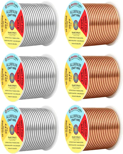 Miniatura 201 de Mandala Crafts - Alambre de aluminio anodizado de 8 calibre para hacer joyas - 9.75 m de alambre flexible negro colorido - Flexible para bonsái