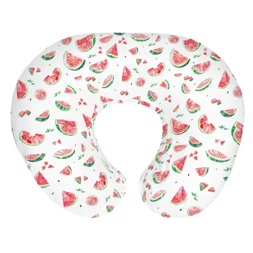 Miniatura 16 de Sweet Strawberry Baby Nursing Pillow Covers for Boy Girl Pastel Strawberries Floral Pink Bows Plaids Nursery Pillowcase for Breastfeeding Pillows