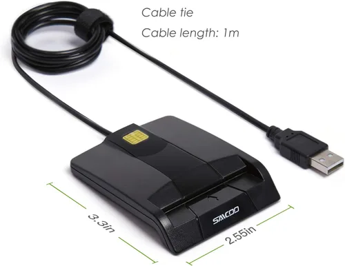 Miniatura 4 de SAICOO Lector de tarjetas inteligentes DOD militar USB de acceso común CAC lector de tarjetas, compatible con Mac OS, Win (versión horizontal)