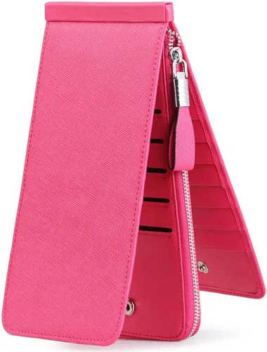 Miniatura 3 de Cartera de piel auténtica para mujer, con cremallera larga con cremallera RFID