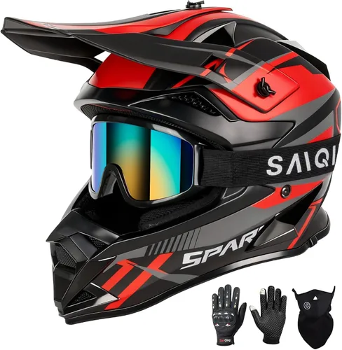 Miniatura 10 de SPARK - Casco de motocross para adultos, casco para bicicleta todoterreno, motocicleta de cara completa, bicicleta de montaña, E-Bike, BMX, MX, ATV