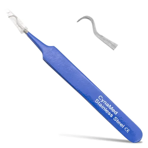 Pinzas para puntos negros, extractor de comedia quirúrgica y astillas con punta de acero curvada profesional. Herramienta ideal para eliminar Azul