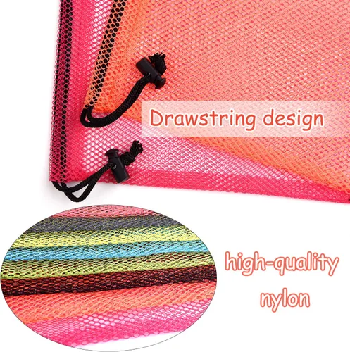 Miniatura 3 de KUUQA 15 bolsas de malla con cordón, bolsa de malla para lavandería, bolsa de malla para cosas de malla, bolsa de malla de nailon