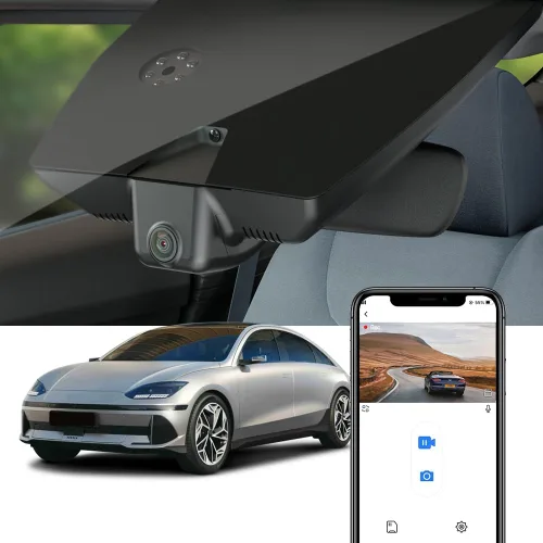 Miniatura 8 de Fitcamx 2K Dual Dash Cam se adapta para Hyundai IONIQ 6 2023 2024 2025 Limited SEL (con atenuación automática), estilo OEM, video frontal 1440P +