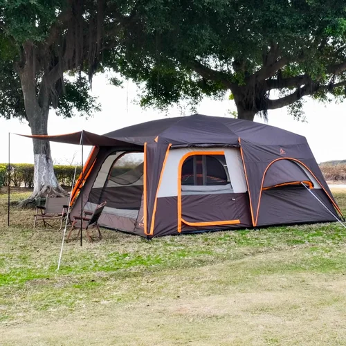 Miniatura 6 de KTT Extra Large Tent 12 Person,Family Cabin Tents,2 Bay-Windows,2 Rooms and 3 Doors 3 Windows with Mesh,Waterproof,Straight Wall,Double Layer,Big