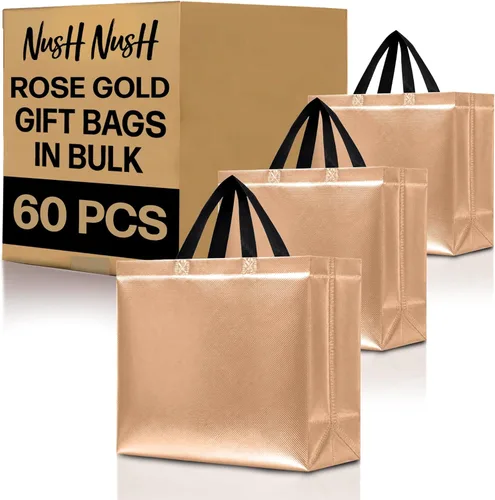 Miniatura 54 de Nush Nush Bolsas de regalo de color azul aguamarina de gran tamaño – Juego de 30 bolsas de regalo azul claro brillante con asas a granel – Bolsa