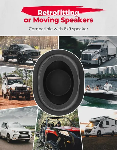 Miniatura 8 de KEMIMOTO Pares de pods para altavoces de 6x9, cajas universales para altavoces compatibles con UTV, RV, automóvil, barco, maletero, remolque, negro