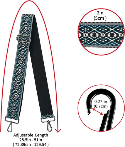 Miniatura 146 de ZOOEASS Hebillas de níquel Correa ancha para el hombro ajustable de repuesto para cinturón de pistola, hebilla de guitarra estilo bandolera