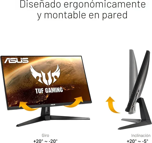 Miniatura 5 de ASUS TUF GAMING 27 "2K HDR Monitor (VG27AQ1A) - WQHD (2560 x 1440), IPS, 170Hz (soportes 144Hz), 1MS, desenfoque de movimiento extremo, altavoz