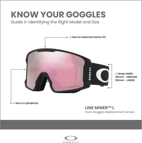 Miniatura 4 de Oakley Line Miner Large Ski Goggles REPLACEMENT LENSES OO7070 For Men For Women+ Bundle Microfiber Pouch