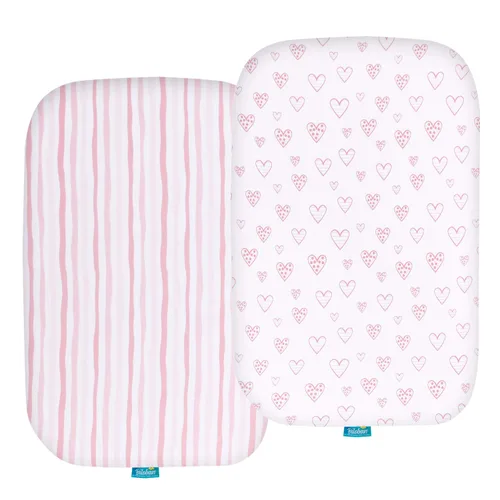 Miniatura 15 de Sábanas ajustadas de moisés compatibles con el moisés Fisher-Price Soothing Motions/Luminate y el moisés portátil Chicco LullaGo Anywhere, paquete