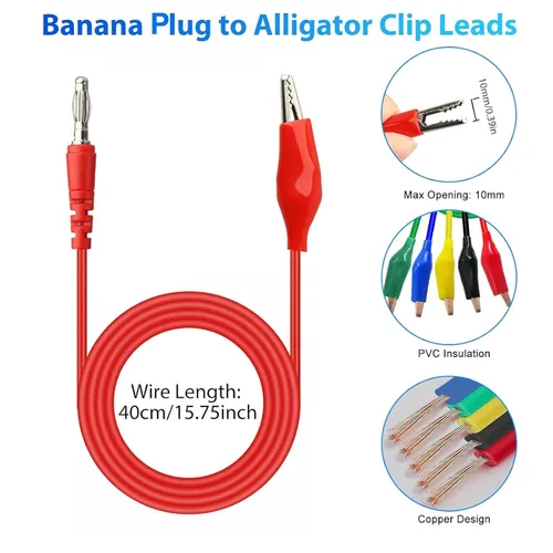 Miniatura 2 de Linkstyle Kit de sonda trasera de 25 piezas, pasador de sondas traseras multímetro, enchufe de plátano a clip de cocodrilo eléctrico con cables, kit