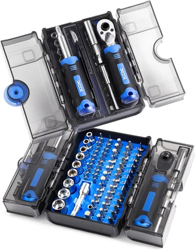 XOOL Juego de 78 destornilladores de trinquete, kit de herramientas de reparación de precisión multifuncional con 41 puntas, puntas de precisión,