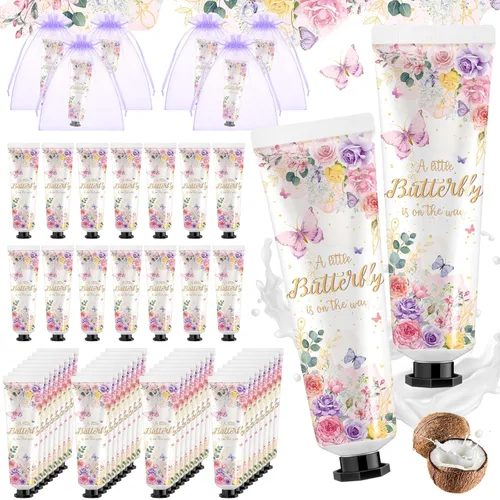 48 Sets Una Mariposa Está en Camino Regalos de Crema de Manos a Granel Baby Shower Crema de Manos Tamaño de Viaje Loción a Granel Suministros para