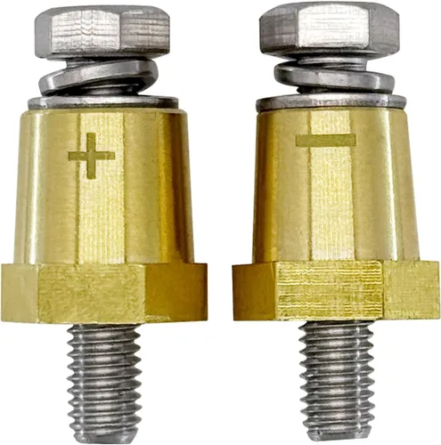 Miniatura 9 de Ampper Postes de carga de terminal de batería de latón macho de rosca M8, adaptador de poste de batería M8 (+/-) para extensión, paquete de 2 M8
