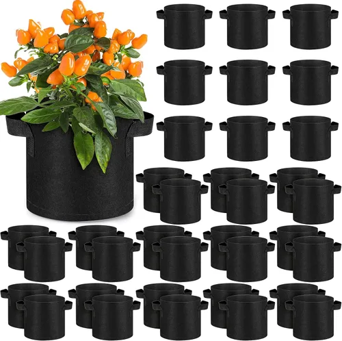 Miniatura 10 de Nuanchu 60 paquetes de bolsas de cultivo de 2 galones, maceta de tela de aireación a granel con asas, bolsas de jardín no tejidas gruesas
