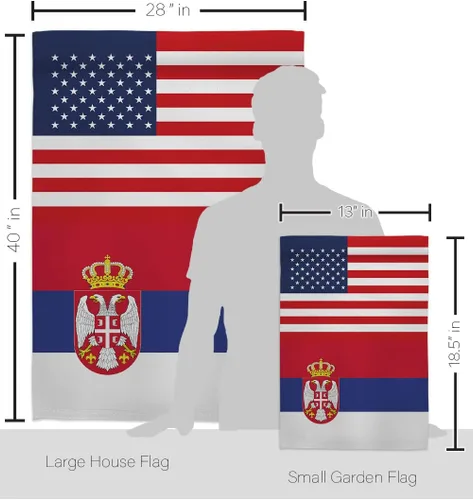 Miniatura 2 de Bandera de la Amistad de la Copa del Mundo de Serbia de Estados Unidos, asta de bandera de arte de pared para exteriores, decoración al aire libre