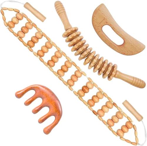 Miniatura 4 de Herramientas de masaje de terapia de madera, herramienta de mano para aliviar los músculos, drenaje linfático para esculpir el cuerpo, masajeador