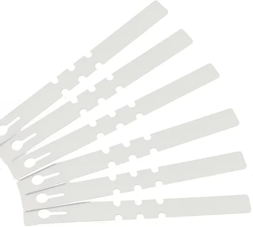 Kecoya - 200 etiquetas de plástico blanco para árbol de plantas, impermeables, ajustables, envolventes, reutilizables, interiores y exteriores,