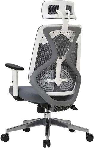 Miniatura 6 de Silla de oficina de malla transpirable para computadora con soporte lumbar ergonómico ajustable, silla de escritorio giratoria con reposabrazos