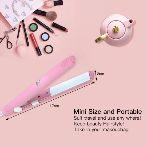 Miniatura 8 de Plancha y rizador de pelo, 2 en 1, mini flequillo, alisador de pelo de belleza, rizador de calefacción, placa de turmalina de cerámica, plancha