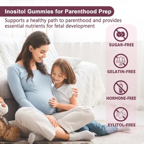 Miniatura 8 de NEVISS Paquete de 2 gomitas de mio-inositol y D-Chiro inositol sin azúcar, ideal para proporción 40:1 de inositol para mujeres y L metilfolato