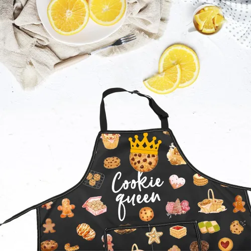 Miniatura 6 de VAMSII Delantal de galleta Queen con bolsillos, delantal ajustable para amantes de la repostería, chef de pastelería, regalo de cocina