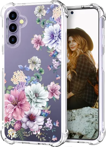 Miniatura 28 de Hungo Funda compatible con Samsung Galaxy S25 Plus/S24 Plus, diseño transparente, diseño femenino de piel femenina S24+ S25+ de astronauta