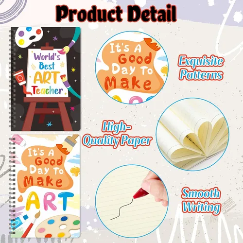 Miniatura 3 de B1ykin Cuadernos en espiral A5, 2 unidades, 50 hojas, 100 páginas, encuadernados con alambre, regalo de agradecimiento al profesor, cuaderno