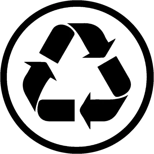 Etiquetas adhesivas de vinilo para papelera de reciclaje, diseño #3, calcomanías adhesivas de reciclaje (1 x 1 pulgada, plateado)