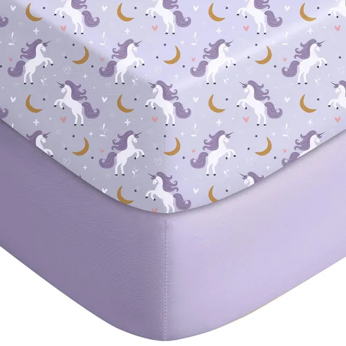 Miniatura 12 de Yoofoss Sábanas para cuna de bebé para niños y niñas, paquete de 2 sábanas bajeras para cuna estándar y colchón de niño pequeño, sábana de Zorro
