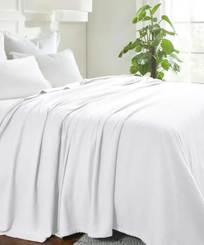 Miniatura 9 de Superior Metro - Manta de algodón para todas las estaciones, manta tejida para sofá, cama, ropa de cama, casa de campo, artículos esenciales