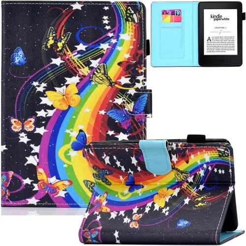 Miniatura 14 de Funda para Kindle Paperwhite, de piel sintética, con ranuras para tarjetas, con tapa de apagado y encendido automático para Amazon Kindle Paperwhite