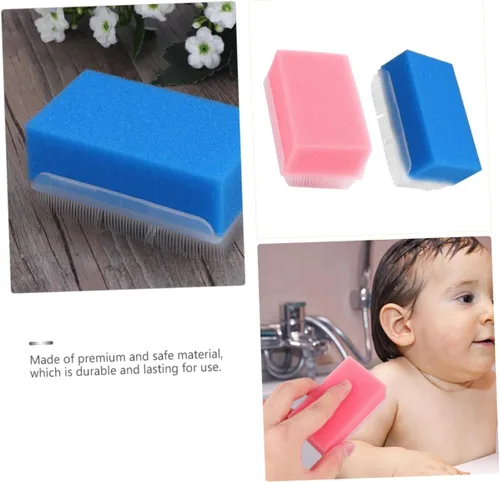 Miniatura 2 de Cepillo de esponja de masaje de entrenamiento sensorial, 2 piezas, limpiador corporal suave para portátil y ligero para ducha y baño, promueve