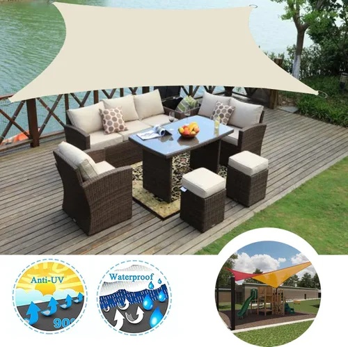 Miniatura 9 de Toldo tipo vela para exteriores, 10 x 20 pies, vela impermeable con bloqueo UV, tela resistente, protección solar, resistente al viento, grado Verde