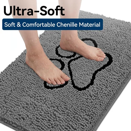 Miniatura 8 de Bcoimo Tapete súper absorbente para puerta de perro, 30 x 20 pulgadas, tapete antideslizante para patas fangosas, alfombras para mascotas para patas