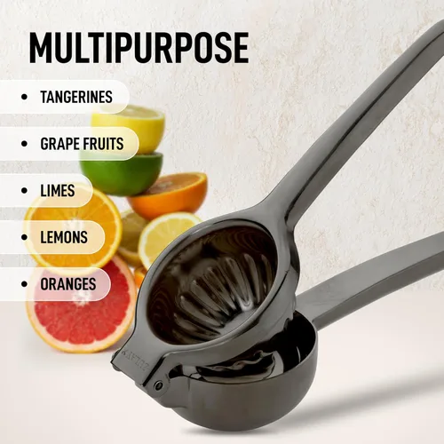 Miniatura 5 de Zulay Kitchen Exprimidor de limón de acero inoxidable, calidad premium, cuenco exprimidor de metal sólido resistente, exprimidor manual grande