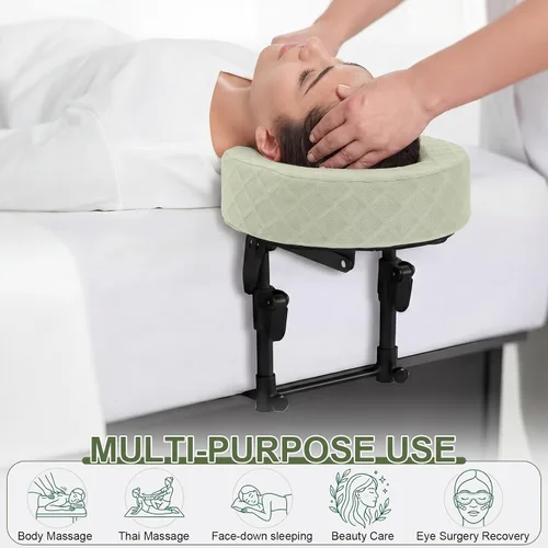 Miniatura 7 de Qunclay Reposacabezas de masaje para cama, color verde, altura ajustable, cuna de masaje en casa, masajes portátiles, soporte para reposacabezas