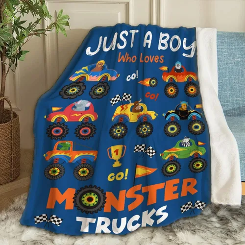 Miniatura 45 de Manta de Bebé Personalizada Camiones de Construcción Personalizados Camión Volquete Mantas con Nombre para Niños, Niñas y Pequeños Manta Suave