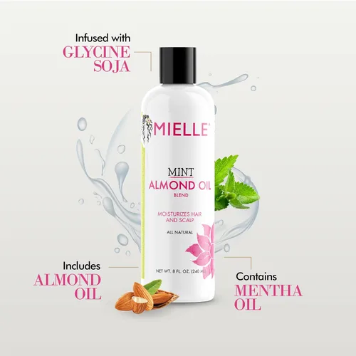 Miniatura 3 de Mielle Organics Aceite de menta y almendras – Aceite ligero para el cuero cabelludo seco para bloquear la humedad y ayudar a fomentar un cabello más