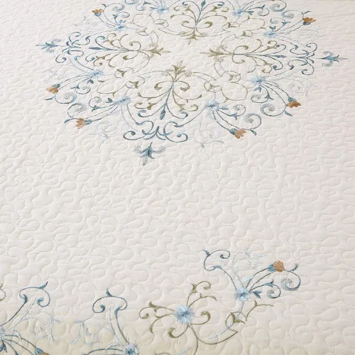 Miniatura 6 de vctops Juego de edredón acolchado bordado floral bohemio de 3 piezas, tamaño Queen, 100% algodón, ligero y reversible, para todas las estaciones