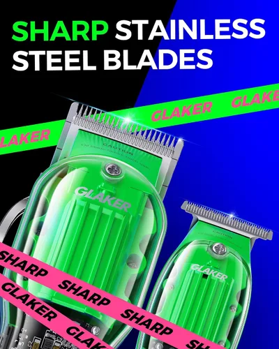 Miniatura 3 de GLAKER Cortapelos profesionales para hombres, juego de cortadoras y recortadoras inalámbricas, kit completo de peluquería para recortar el cabello