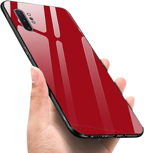 Fundas diseñadas para Samsung Note 10 Plus con parte trasera de calidad de vidrio templado+carcasa híbrida de TPU marco, cubiertas delgadas,